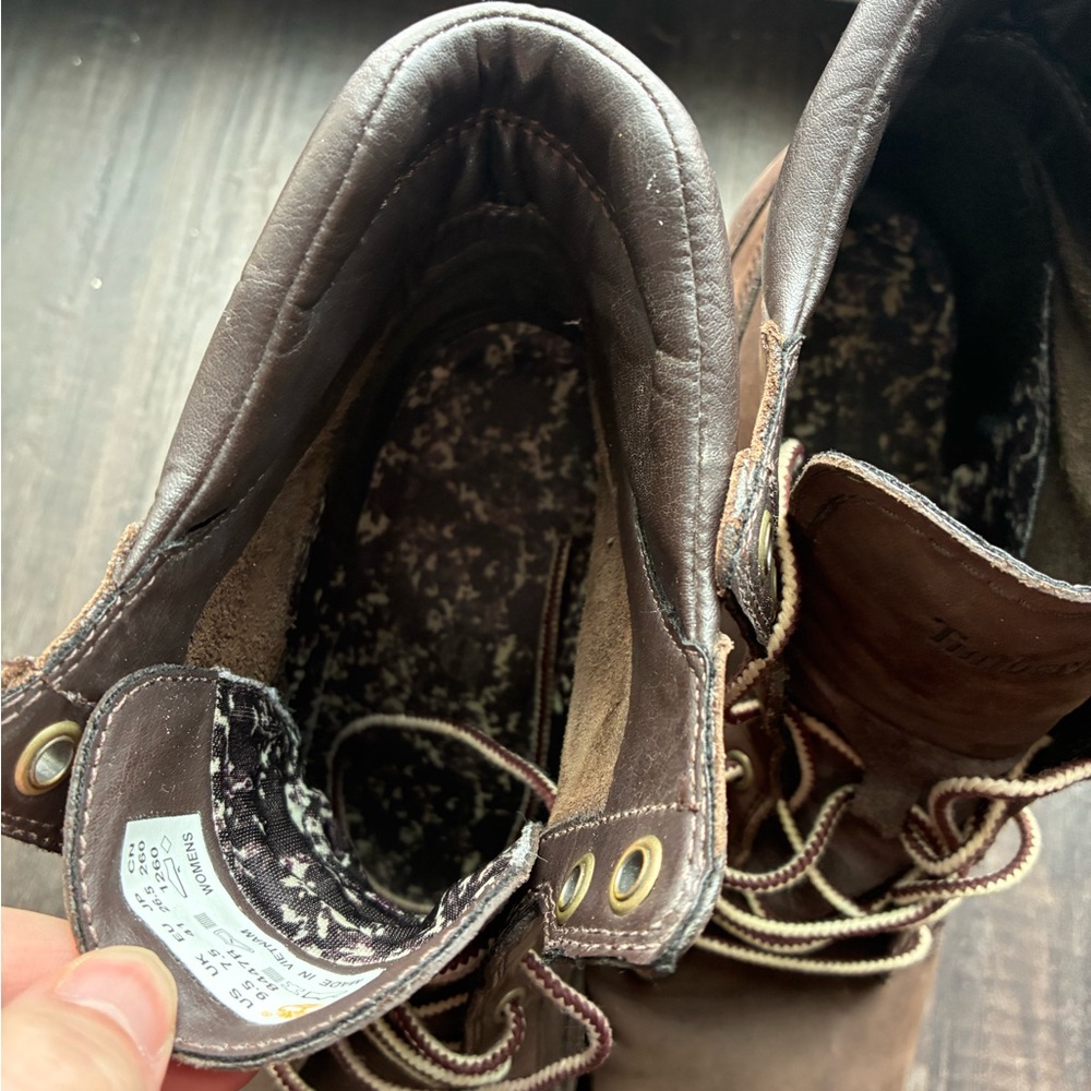 Timberland Women's Brown Lace-Up Wedge Booties - Picture 5 of 7